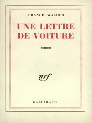 cover image of Une lettre de Voiture